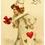 Vintage Valentine s Day Clip Art Darling Clown Girl