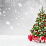 Wallpaper Christmas New Year Gifts Fir tree Snow 5k