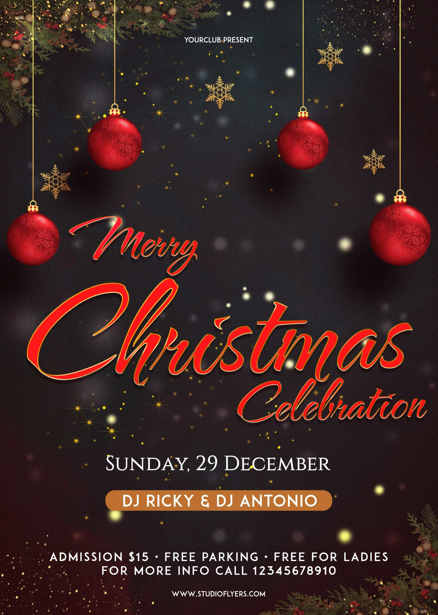 XMAS Event Free PSD Flyer Template FreebieDesign