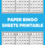 10 Best Paper Bingo Sheets Printable Printablee