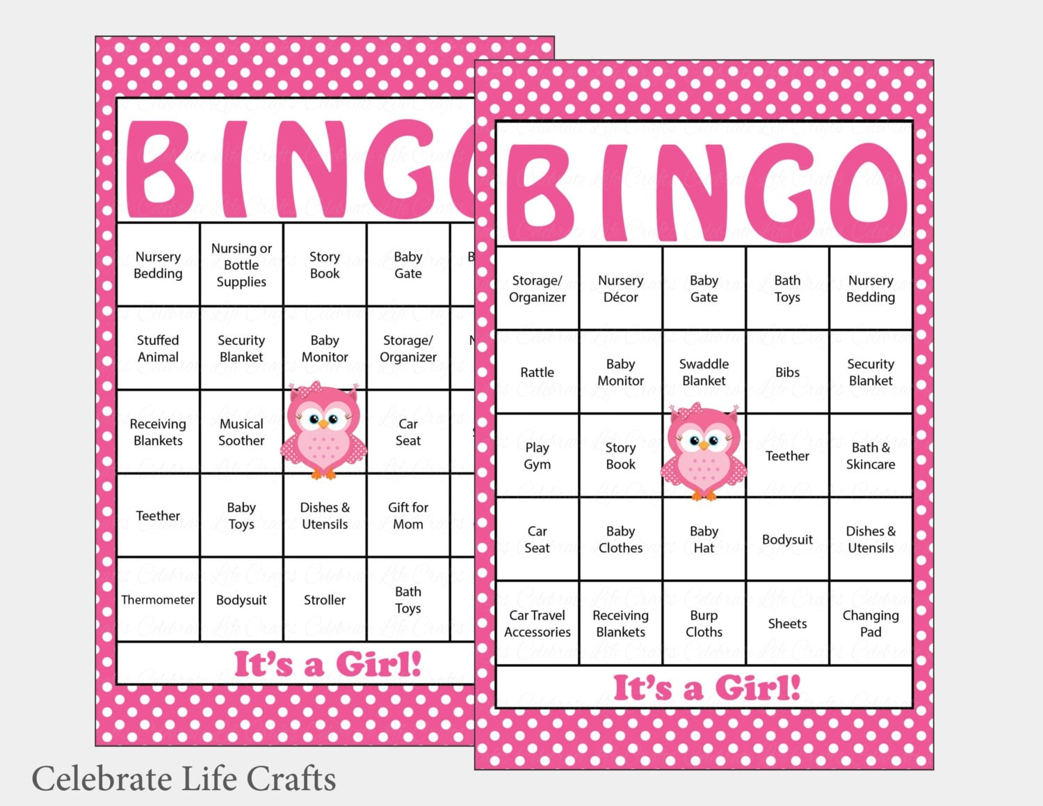 100 Owl Baby Shower Bingo Cards 100 Prefilled Bingo Cards