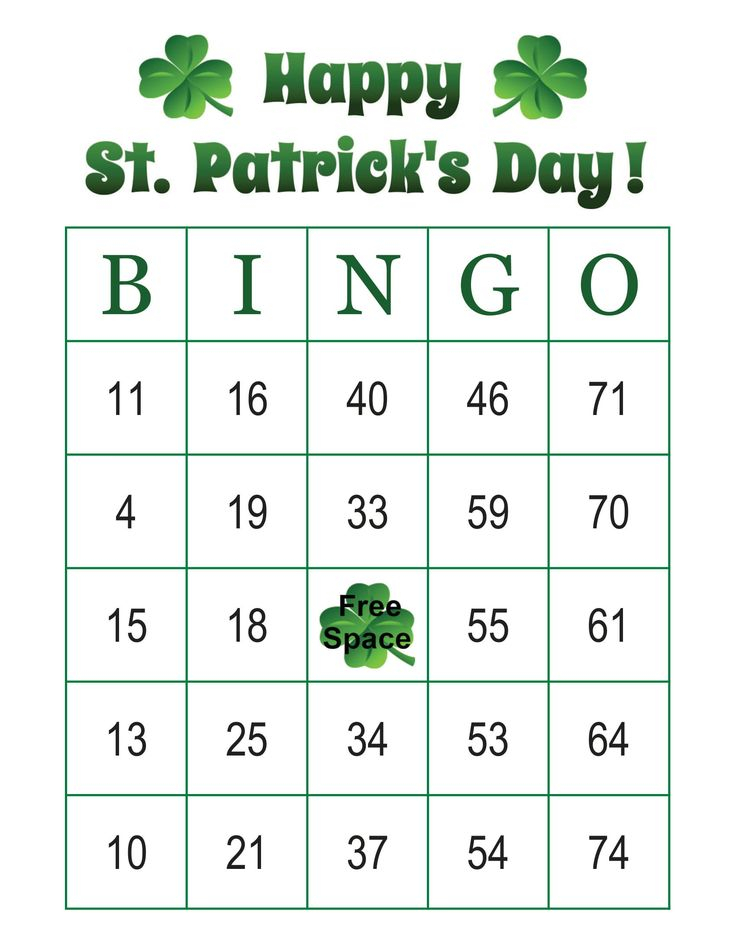 100 St Patrick s Day Bingo Cards Prints 1 Per Page Etsy 