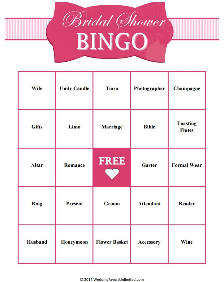 11 Free Printable Bridal Showers Bingo Cards