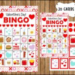 20 Valentines Bingo Cards Printable Valentine Bingo Cards