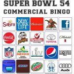 2021 Super Bowl 55 BINGO 20 Commercial Bingo 5x7 Cards