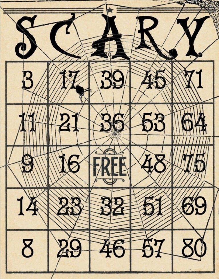 21 Eerily Enjoyable Halloween Bingo Cards KittyBabyLove