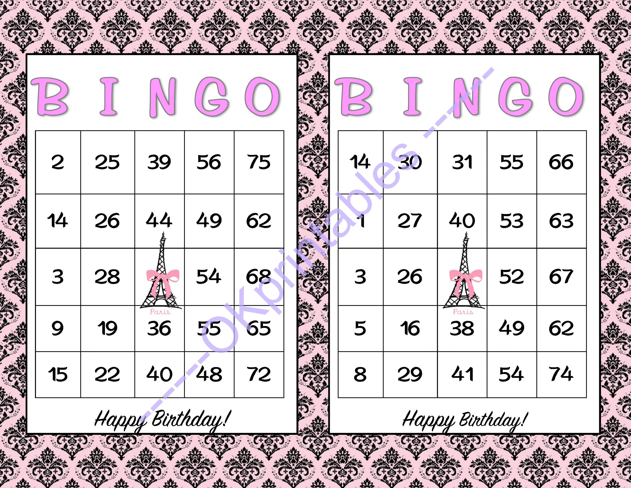 30 Happy Birthday Bingo Cards Printable By Okprintables 