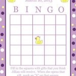 30 Personalized Baby Shower Bingo Cards Purple DUCKY