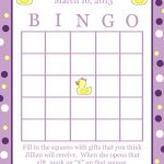 30 Personalized Baby Shower Bingo Cards Purple DUCKY