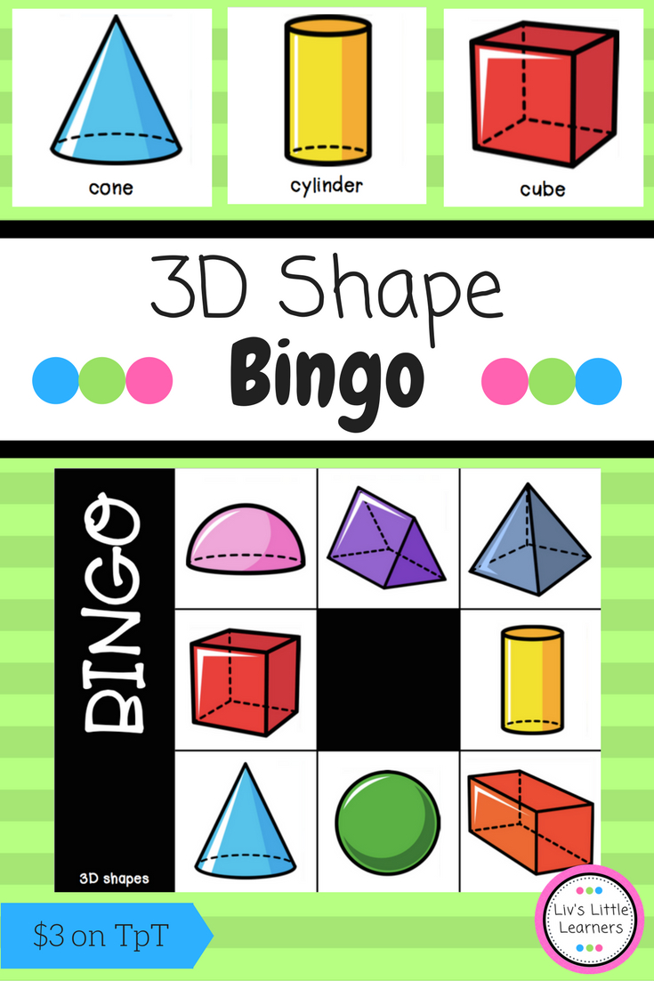 3d Shape Bingo Printable Cards Printable Bingo Cards