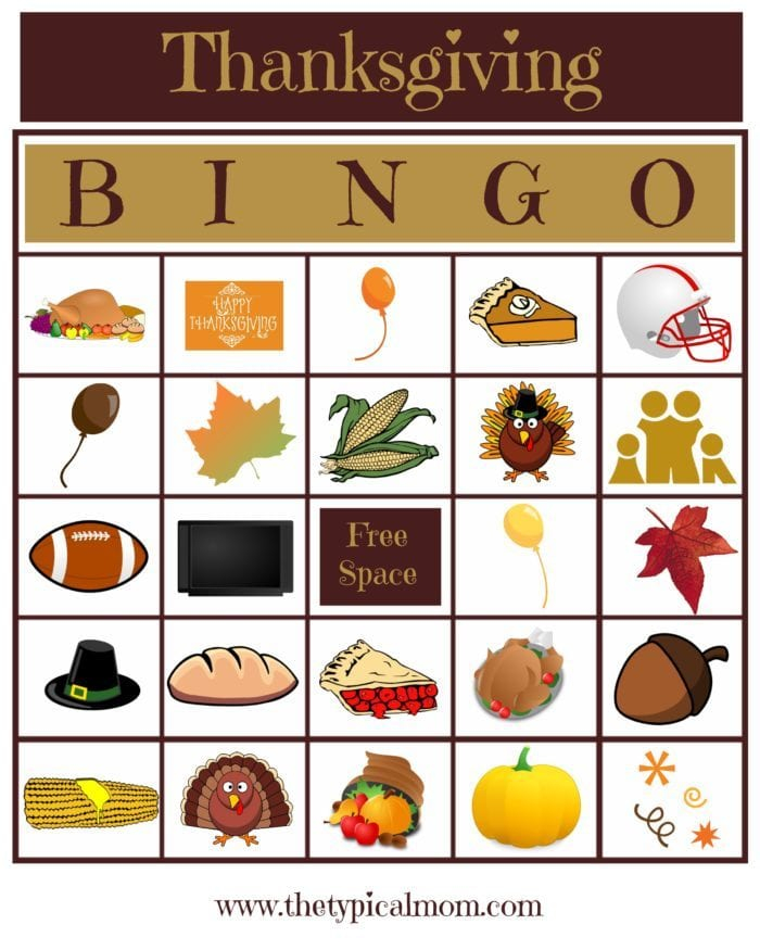 4 FREE Thanksgiving Bingo Printable Game Cards For The 