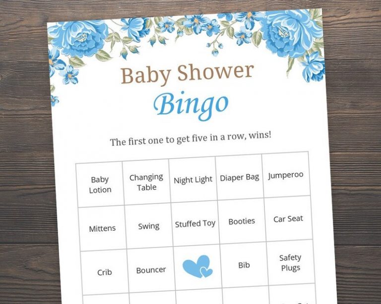40 Prefilled Blue Baby Bingo Cards Baby Shower Games Etsy