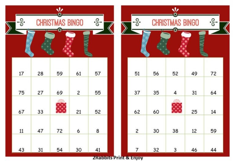 40 Printable Christmas Bingo Cards Prefilled With Numbers