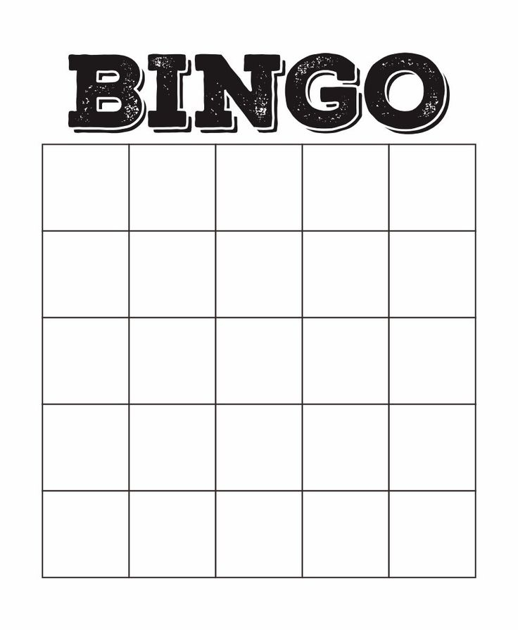 4x4 Blank Bingo Card Template
