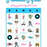 50 s Bingo Card With Images Sock Hop Party Birthday