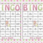 60 Baby Shower Bingo Cards Printable Party Baby Girl