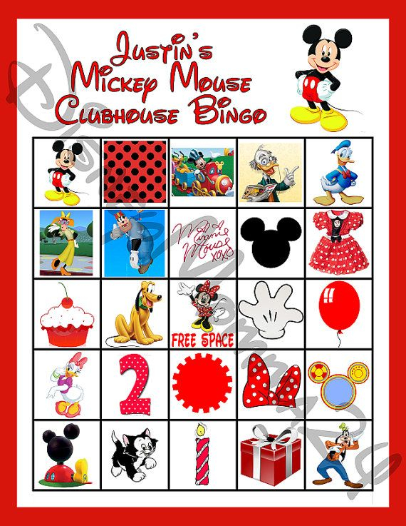 8 Disney Mickey Mouse Clubhouse Birthday Bingo By 