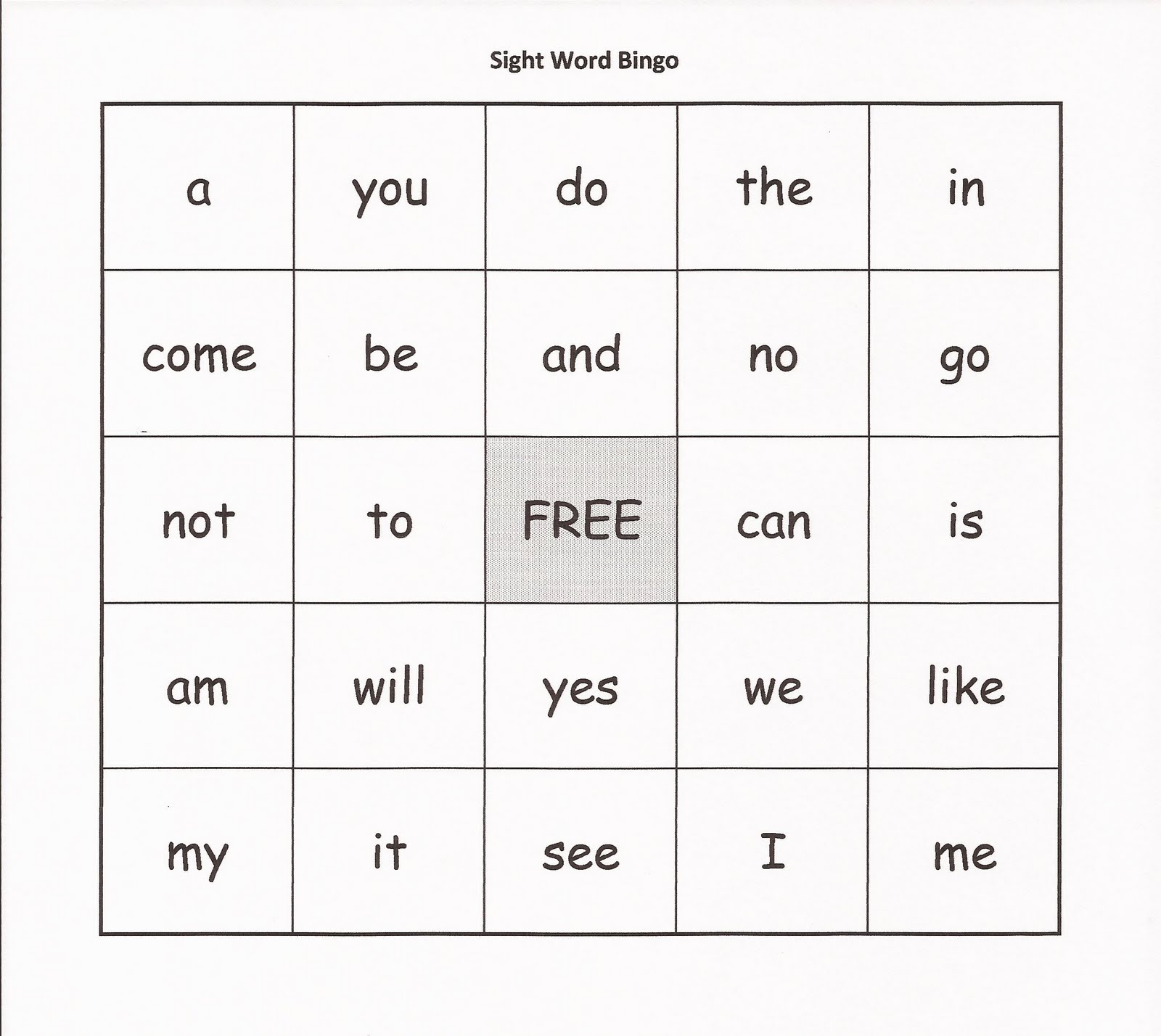 9 Best Sight Word Bingo Cards Printable Printablee