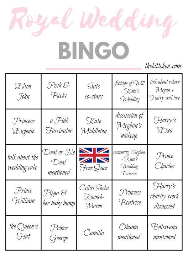 A Royal Wedding Watch Party Royal Wedding Bingo 