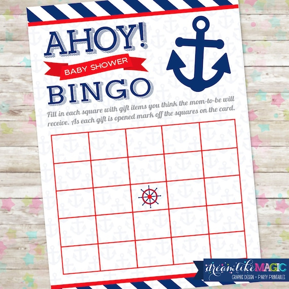 Ahoy Nautical Baby Shower Game INSTANT DOWNLOAD 