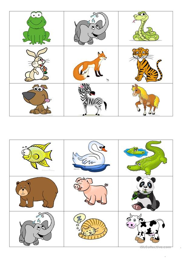 Animals Bingo Cards English ESL Worksheets For Distance 