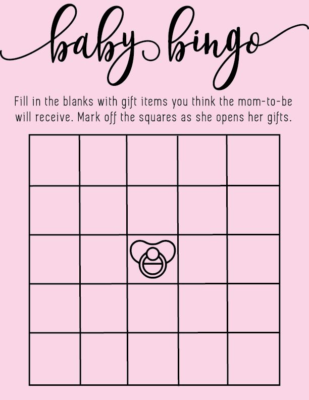 Baby Shower Bingo Printable Baby Shower Bingo Pdf Baby