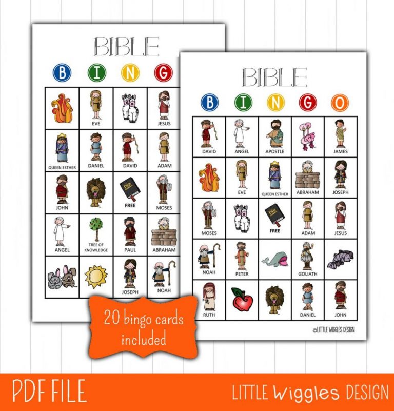 Bible Bingo Game Printable Bingo Cards