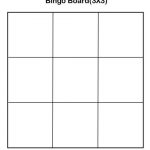 Bingo Board 3X3 Kiz Club Nel 2020