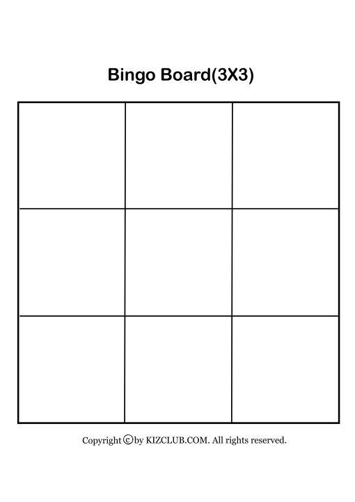 Bingo Board 3X3 Kiz Club Nel 2020