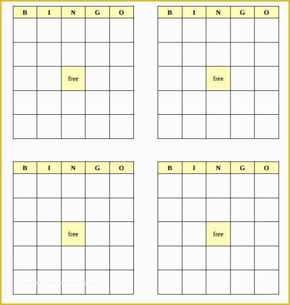 Bingo Card Template Free Of Blank Bingo Template 15 Free 