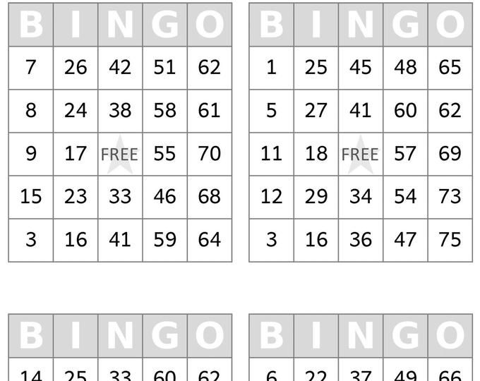 Bingo Cards 1002 Cards 6 Per Page Immediate Pdf Download 