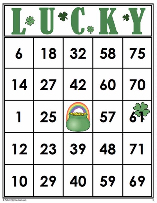 Bingo Cards 35 LUCKY Bingo Cards Free Bingo Cards