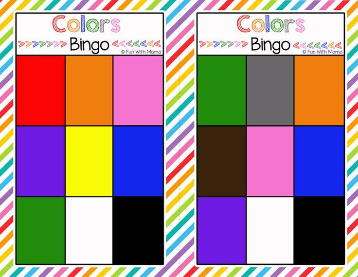 Bingo Colors Printable Bingo Printable Bingo Cards 