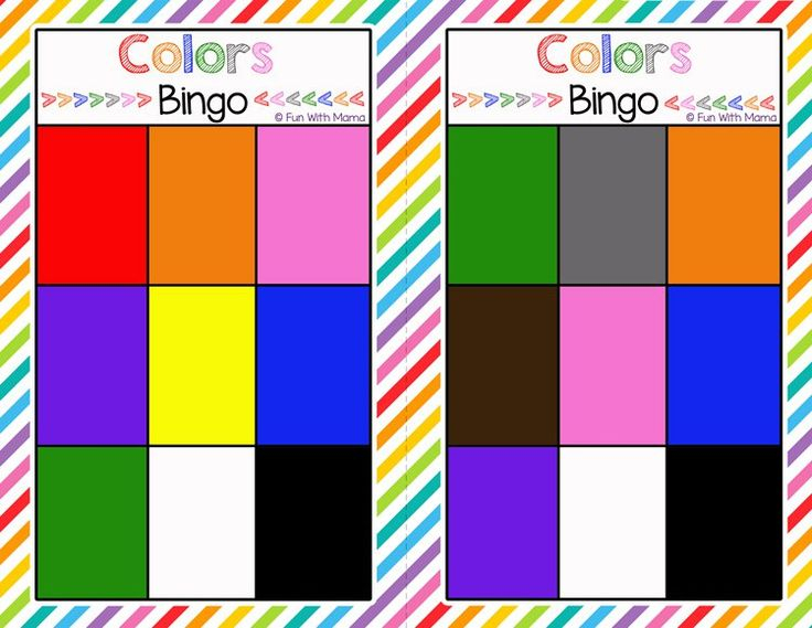 Bingo Colors Printable Bingo Printable Bingo Cards