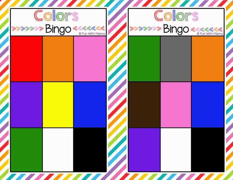 Bingo Colors Printable Bingo Printable Bingo Cards