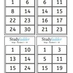 Bingo Numbers 1 30 Game Cards Studyladder
