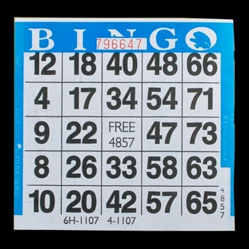 Bingo Paper Cards 1 Card Blue Sheet Jackpot Bingo 