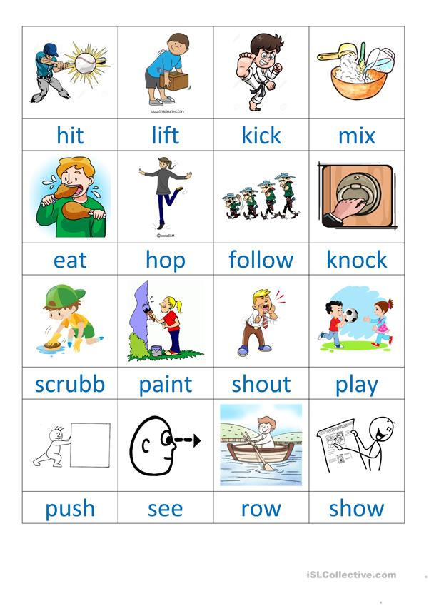 Bingo Verbs Worksheet Free ESL Printable Worksheets 