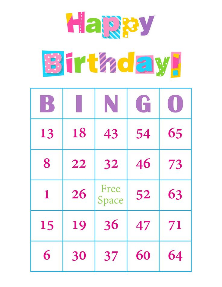 Birthday Bingo Cards 200 Cards Prints 1 Per Page Immediate 