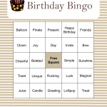 Birthday Bingo Game Cards In Brown Color Free Birthday