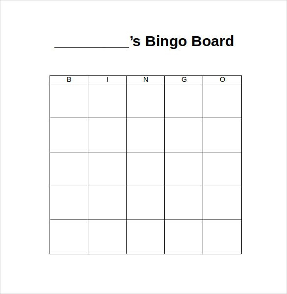 Blank Bingo Board Laustereo