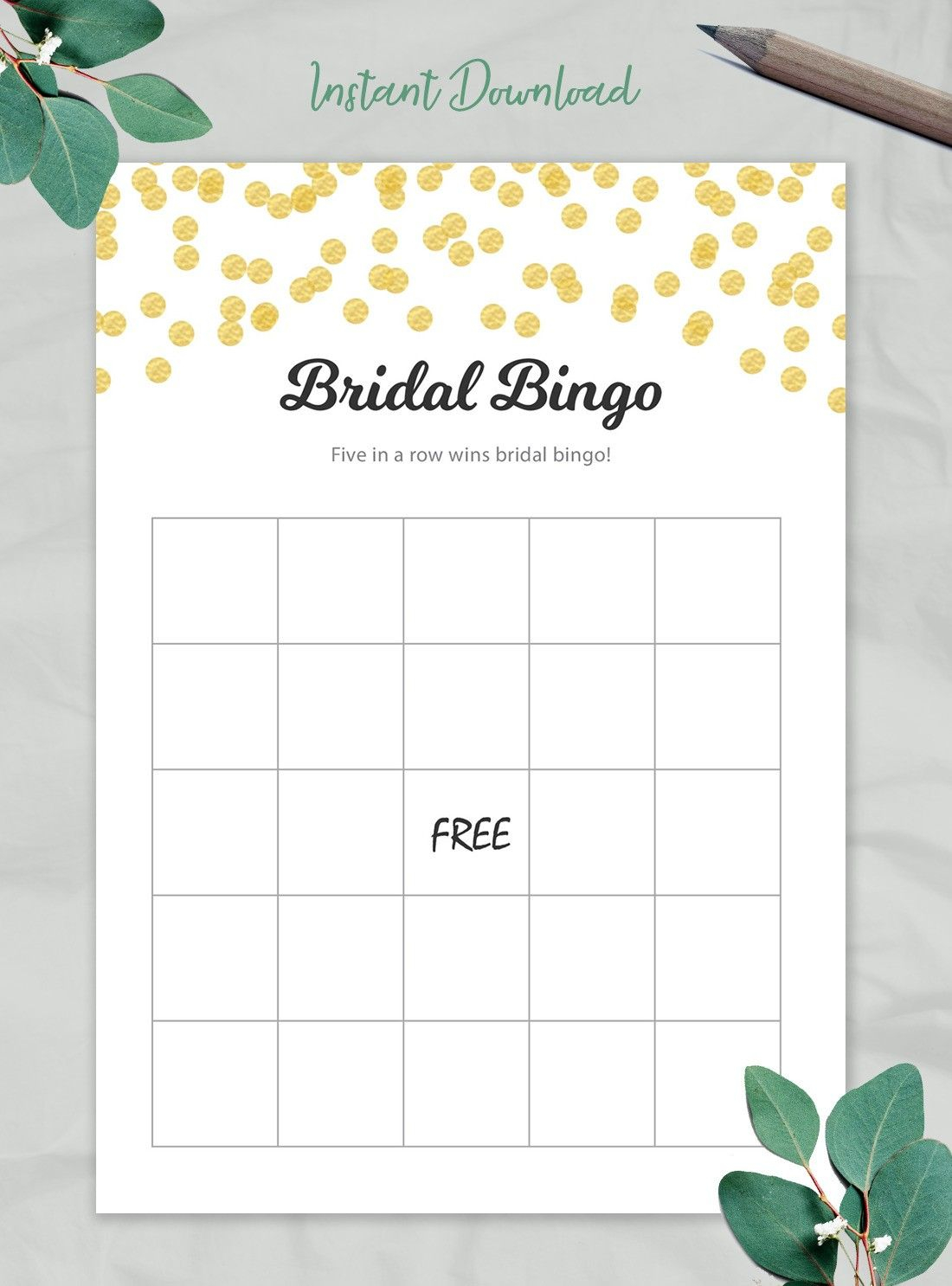 Blank Bridal Bingo Cards Template Empty Bingo Cards Etsy Blank Bridal Bingo Cards Template Empty Bingo Cards Etsy