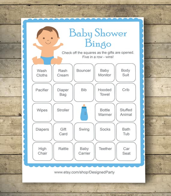 Boy Baby Shower Bingo Cards Baby Shower Bingo Game 40 Etsy