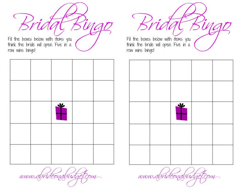 Bridal Bingo And A Free Printable A Bride On A Budget