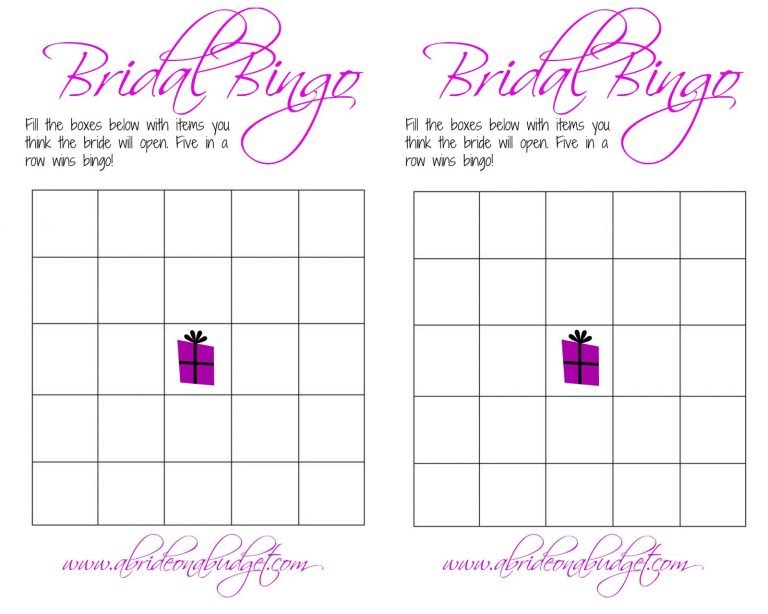Bridal Bingo And A Free Printable A Bride On A Budget