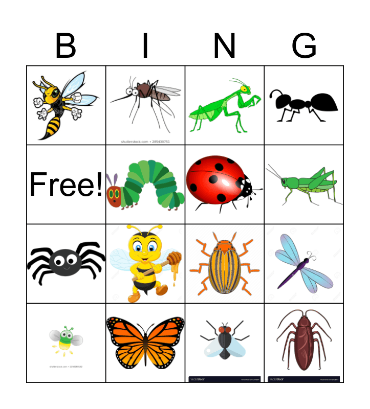 Bugs Bingo Card