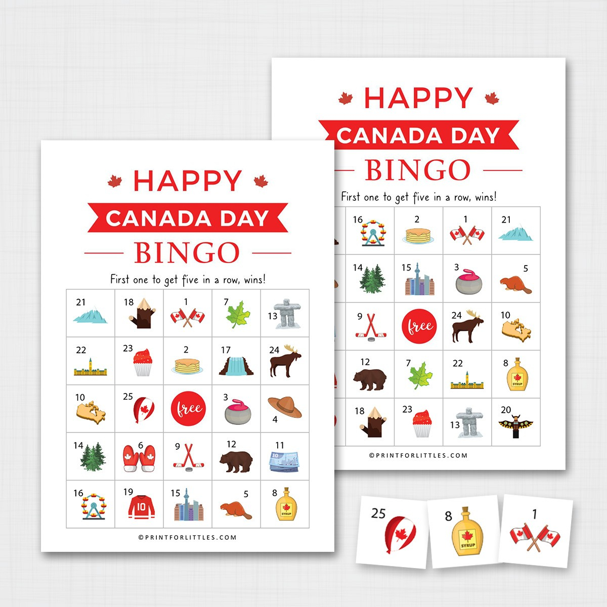 Canada Day Bingo Game Printable Fun Canada Day 