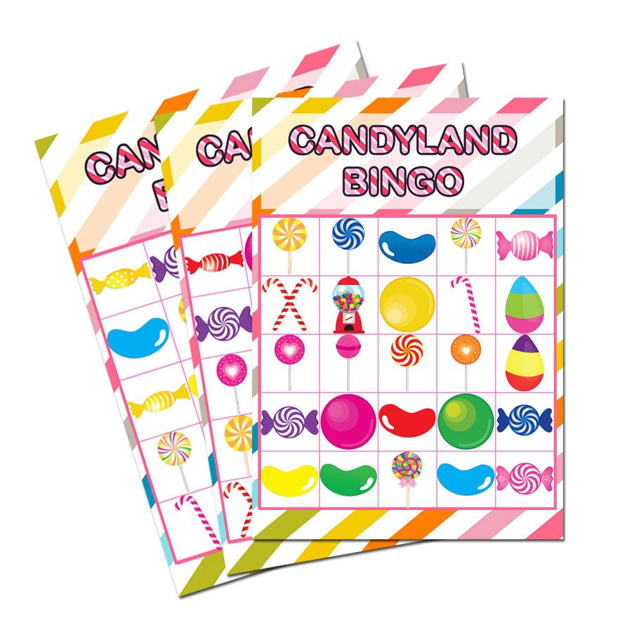 Candyland Bingo Cards Printable 30 Cards Candyland Etsy 