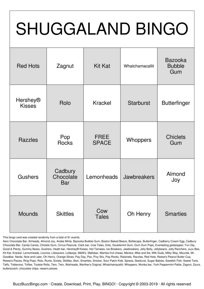 Candyland Bingo Cards To Download Print And Customize 