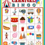 Carnival Bingo 30 Printable Cards Circus Bingo Party